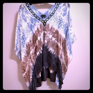Hale Bob Beaded Silk Top